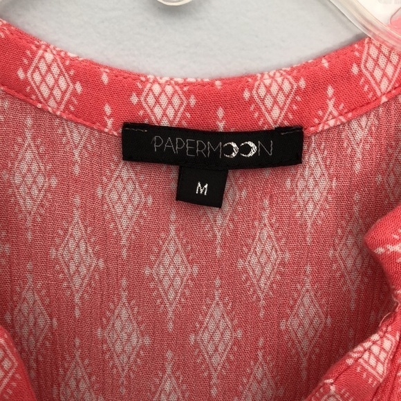 Papermoon Sleeveless Tunic Top Pink With White Print Size Medium M - Picture 2 of 10